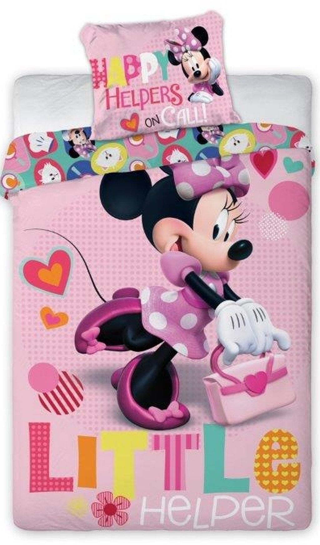 DomTextilu Krásne posteľné obliečky Little Minnie 2 časti: 1ks 160 cmx200 + 1ks 70 cmx80 Ružová 140x200 cm 23353-142181