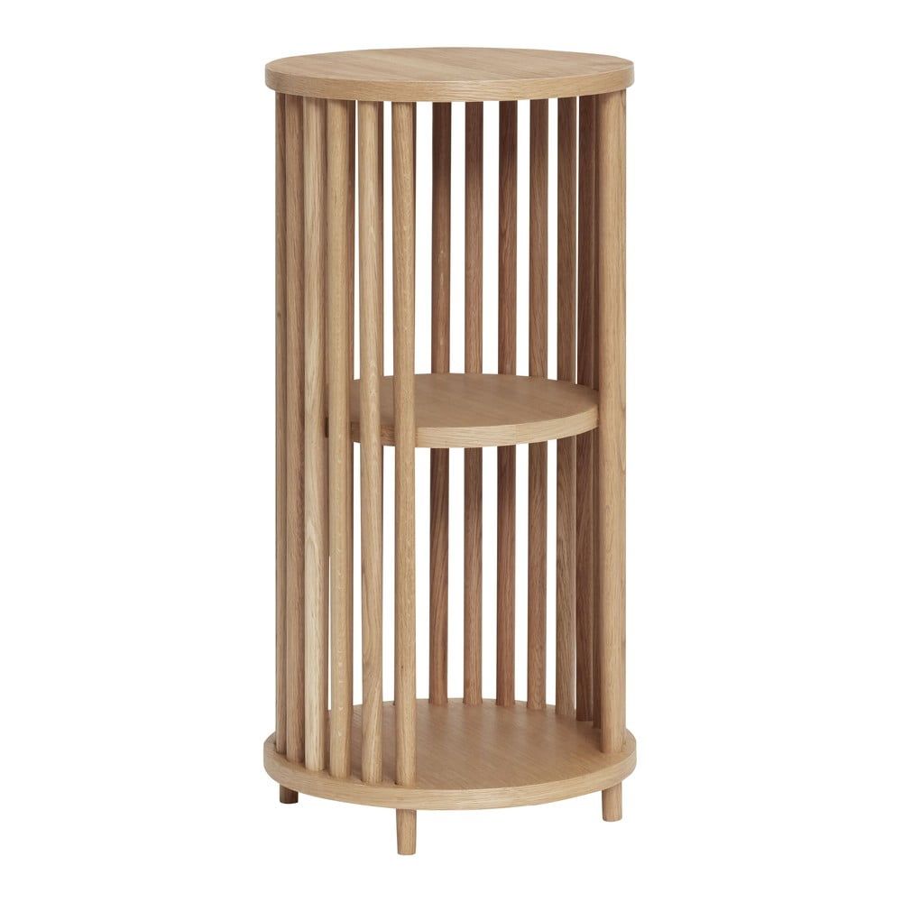 Konzolový stolík z dubového dreva Hübsch Folk, ø 35 cm