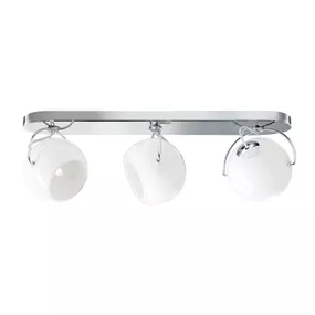 Fabbian Beluga White stropné svietidlo priame 3-pl, Obývacia izba / jedáleň, sklo, kov, G9, 48W, P: 37.5 cm, L: 11.6 cm, K: 12.3cm