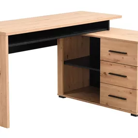 Písací stôl s kontajnerom timmy - dub artisan/čierna