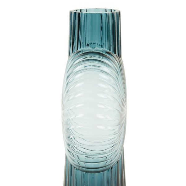 Sklenená váza MIA, Petrol, 22x10,5x32 cm (L)