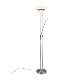TRIO R40073507 ORSON stojacia lampa LED 30W/2400lm, 5W/400lm 3000K, matný nikel, alabaster, stmievateľné