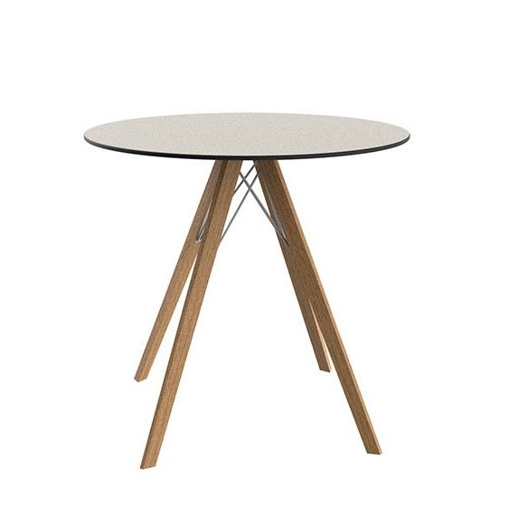 VONDOM - Okrúhly stôl FAZ WOOD, Ø60, Ø70 cm