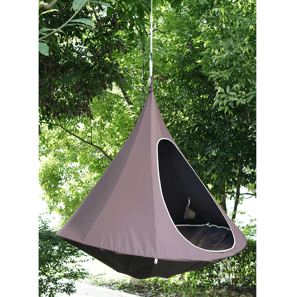 Závesné hojdacie kreslo, sivohnedá TAUPE, KLORIN NEW TYP 2 BIG SIZE CACOON HAMMOCK