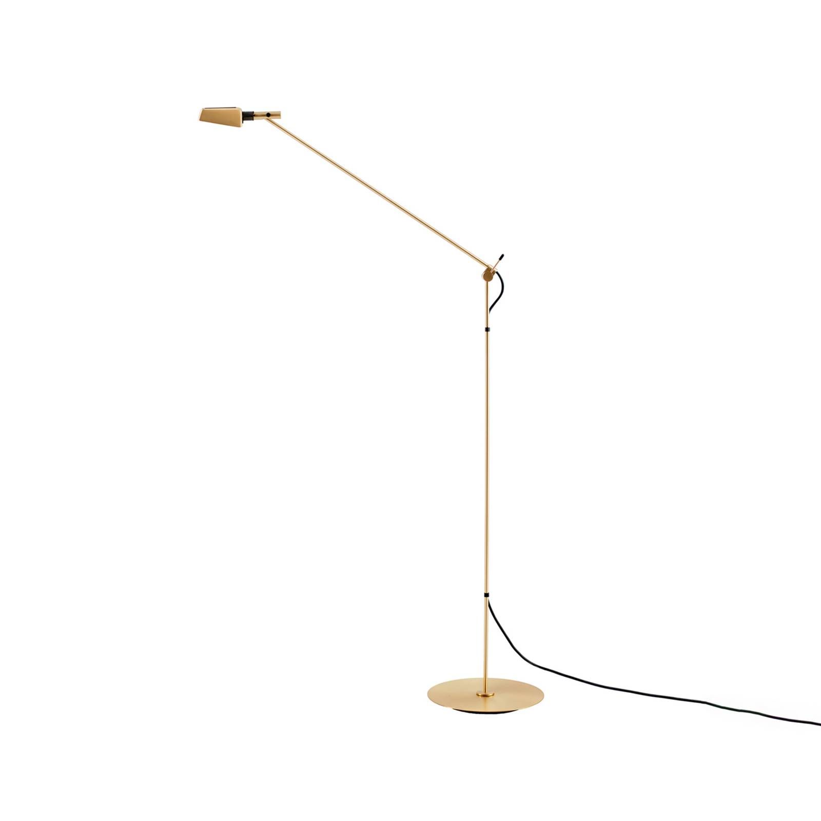 Carpyen Stojacia LED lampa Tema, nastaviteľná, zlatá, Obývacia izba / jedáleň, kov, 7W, K: 157cm