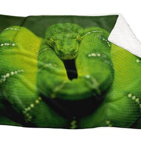 Deka Zelený had  (Rozmer: 200 x 140 cm, Podšitie baránkom: ÁNO)