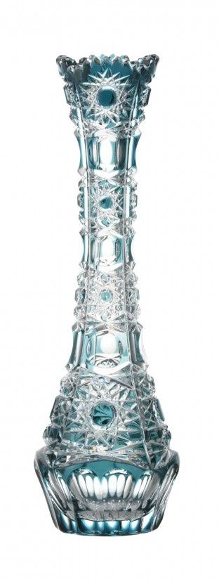 Krištáľová váza Petra, farba azúrová, výška 250 mm