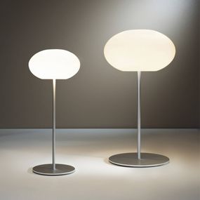 Casablanca Aih stolná lampa, Ø 19 cm biela lesklá, Obývacia izba / jedáleň, sklo, hliník, G9, 40W, K: 43cm