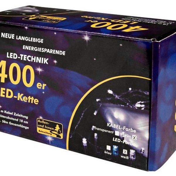 Nexos 28296 Vianočné LED osvetlenie - 40 m, 400 LED, studeno biele