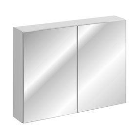Závesná kúpeľňová skrinka so zrkadlom Leonardo 84-90-B 2D biela