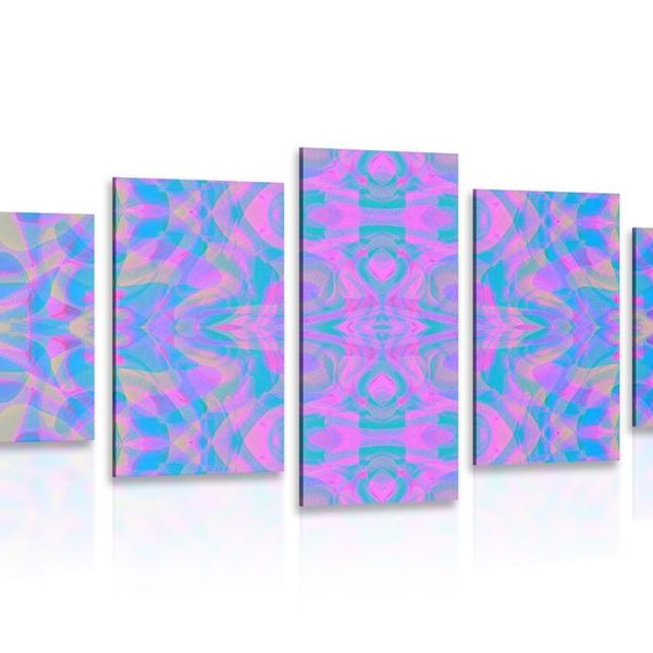 5-dielny obraz fialová abstrakcia - 100x50