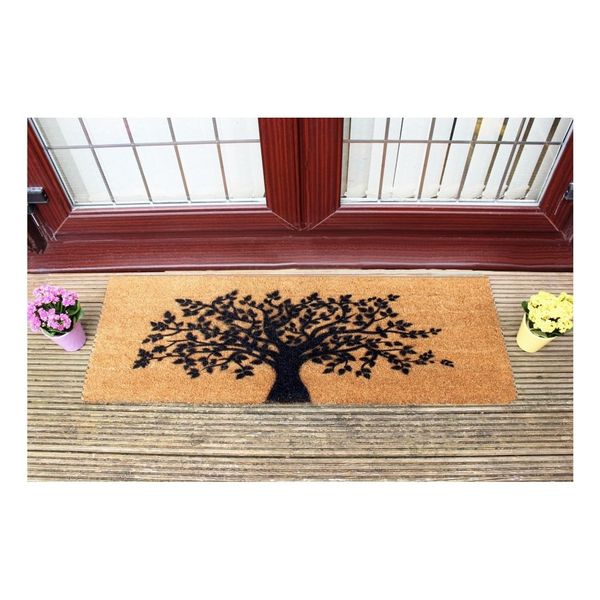 Rohožka z prírodného kokosového vlákna Artsy Doormats Tree Of Life, 120 x 40 cm