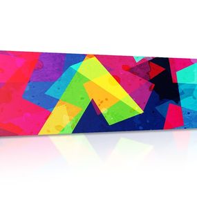 Obraz farebný geometrický vzor s grunge efektom - 120x40