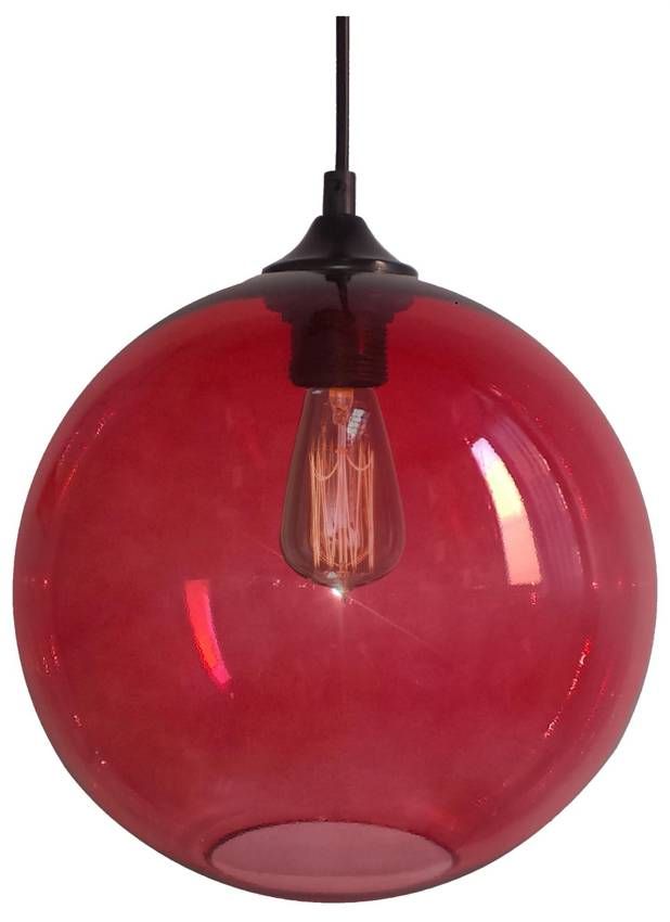 Závěsná lampa EDISON s nastavitelnou výškou Candellux Červená