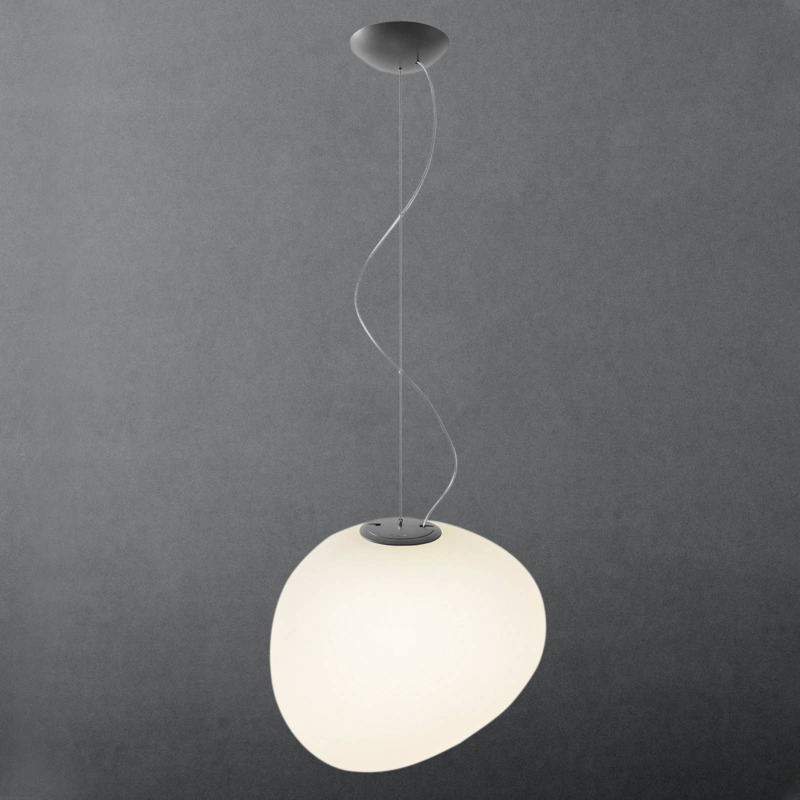 Foscarini MyLight Gregg grande závesná, grafit, Obývacia izba / jedáleň, sklo ručne fúkané, kov, E27, 21W, P: 47 cm, L: 40 cm, K: 40cm