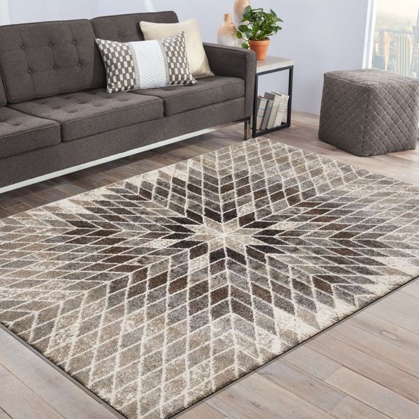 DomTextilu Moderný béžový koberec s abstraktným vzorom kvetu 38611-181327