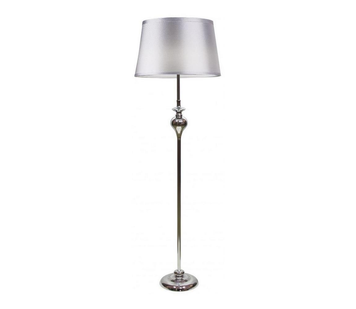 Stojacia lampa PRIMA 1xE27/60W/230V strieborná/lesklý chróm