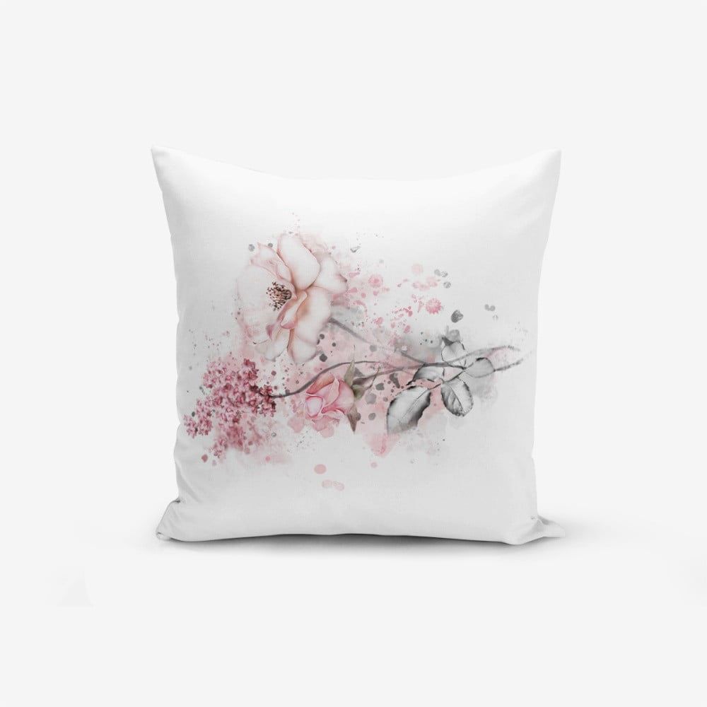 Obliečka na vankúš s prímesou bavlny Minimalist Cushion Covers Ogea Flower Leaf, 45 × 45 cm