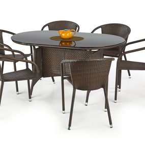 Záhradný ratanový stôl MASTER - tmavo hnedý
