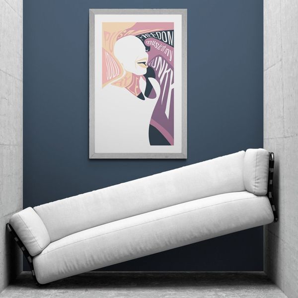 Plagát s paspartou žena s nápisom v jemných farbách - 60x90 white