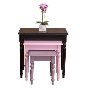 Set odkladacích stolíkov percy 80 - čierna/ružová/fialová