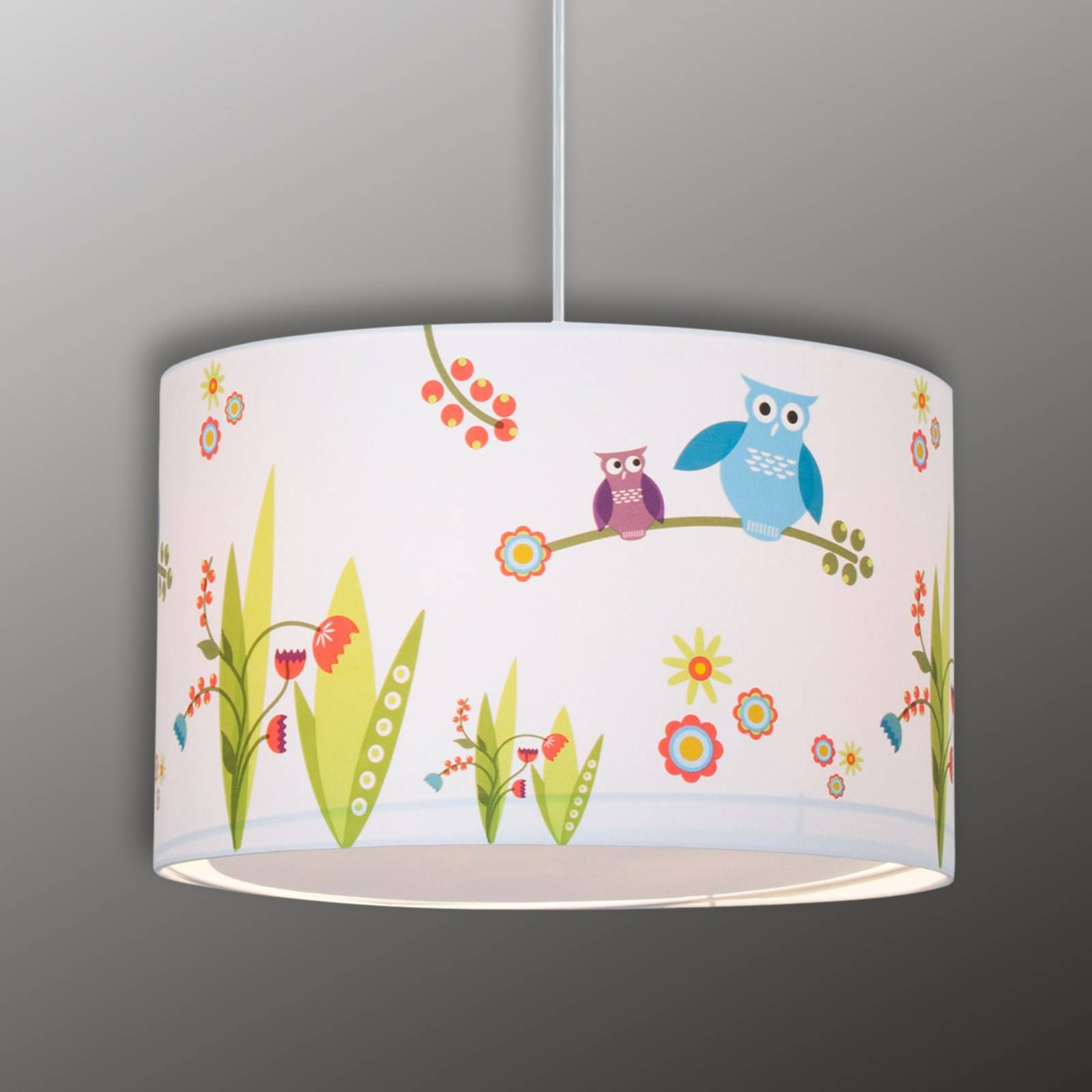 Brilliant Závesná lampa Birds do detskej izby, Detská izba, kov, textil, E27, 60W