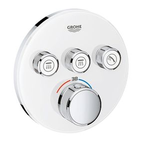 Grohe Grohtherm Smart Control - podomietkový termostat na tri spotrebiče, okrúhly tvar, biela/chróm, 29904LS0