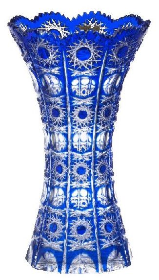 Krištáľová váza Petra, farba modrá, výška 255 mm