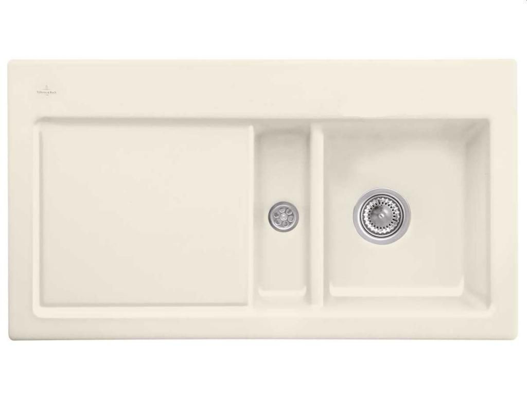 VILLEROY & BOCH VILLEROY & BOCH - Keramický drez Subway 60 Ivory nástavný 1000 x 510 bez excentra 671201FU