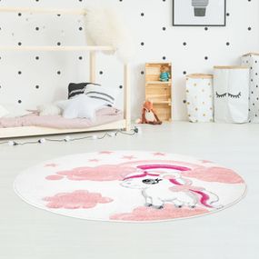 DomTextilu Krémovo ružový okrúhly koberec my little pony 41724-197012