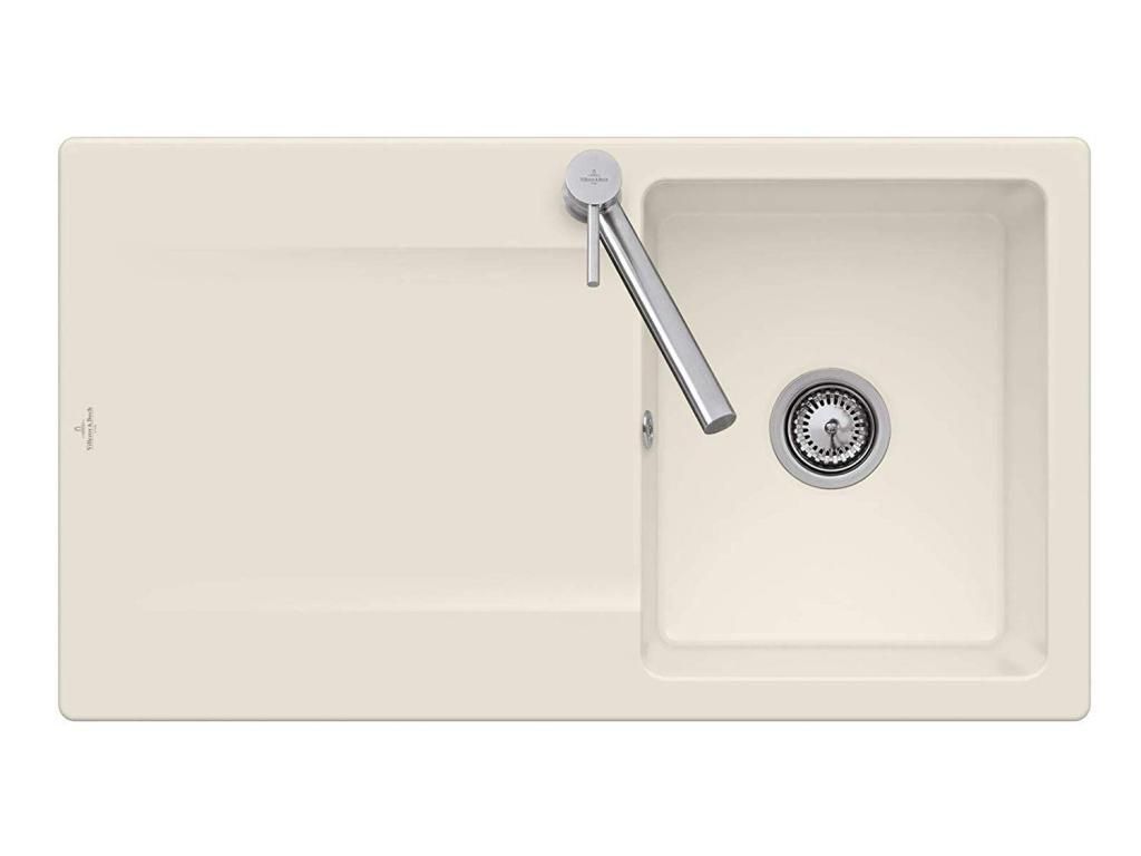 VILLEROY & BOCH VILLEROY & BOCH - Keramický drez Siluet 50 Ivory nástavný 900 x 510 bez excentra 333501FU