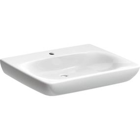 Geberit Selnova Comfort - Umývadlo 650x550 mm, bezbariérové, s 1 otvorom na batériu, bez prepadu, biela 500.188.01.1