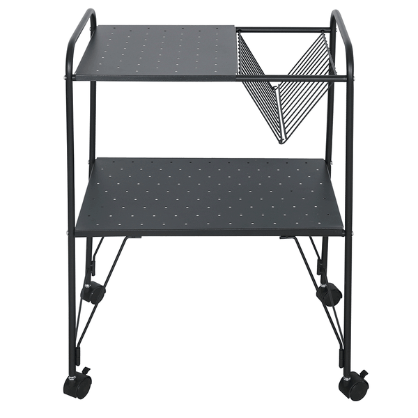 Príručný stolík pojazdný, viacúčelový, kov/plast, čierna, KORETE