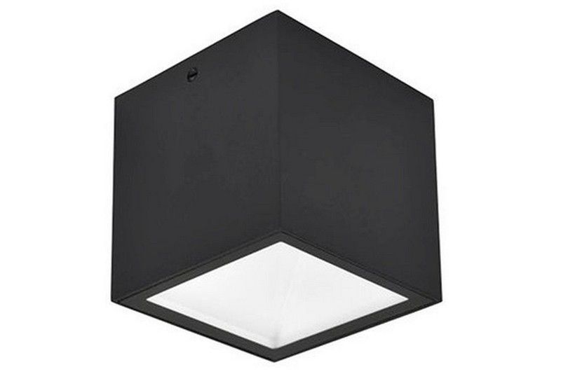 LUTEC 6389102012 GEMINI exteriérové stropné svietidlo LED 85x85mm 7W/750lm 3000K IP65 čierna matná