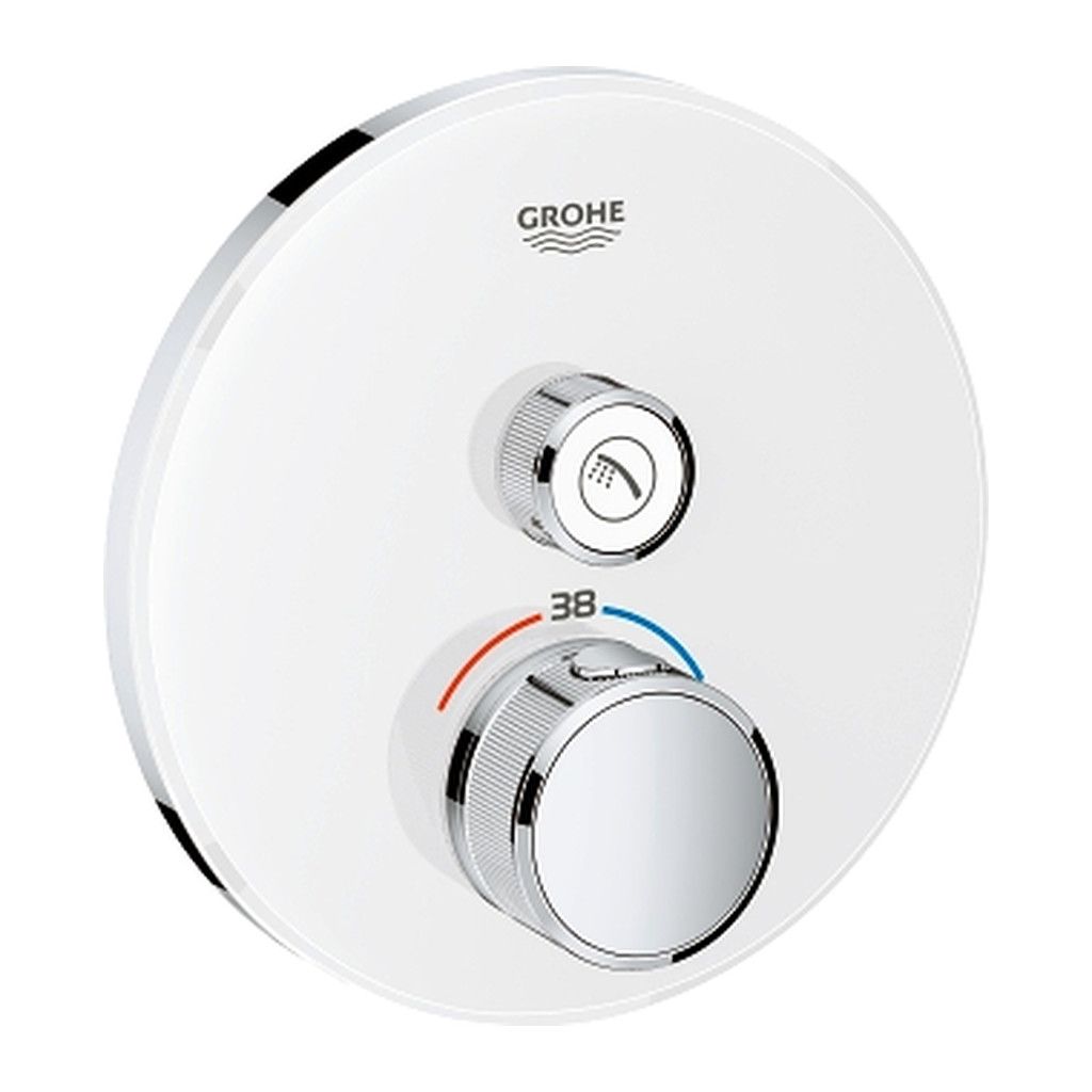 Grohe Grohtherm Smart Control - podomietkový termostat na jeden spotrebič, okrúhly tvar, biela/chróm, 29150LS0