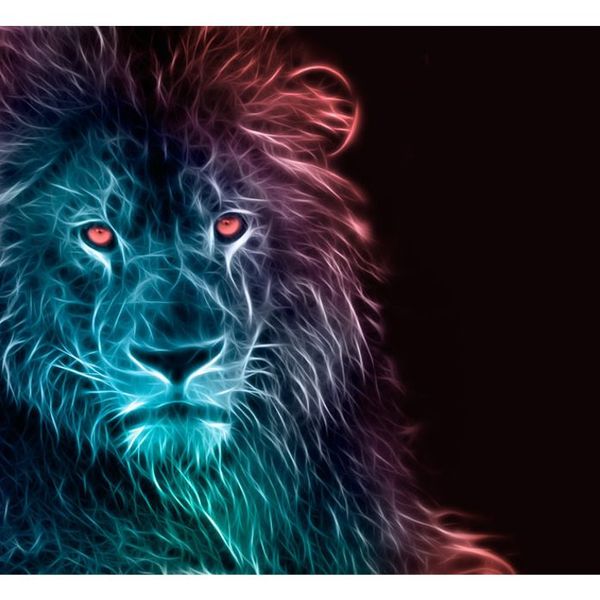 Samolepiaca tapeta dúhový lev - Abstract lion