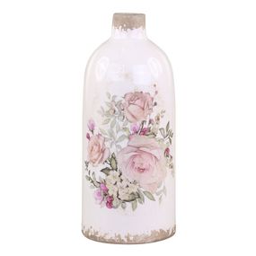 Keramická dekoračná váza s ružami Rose pattern M - Ø 11*26cm