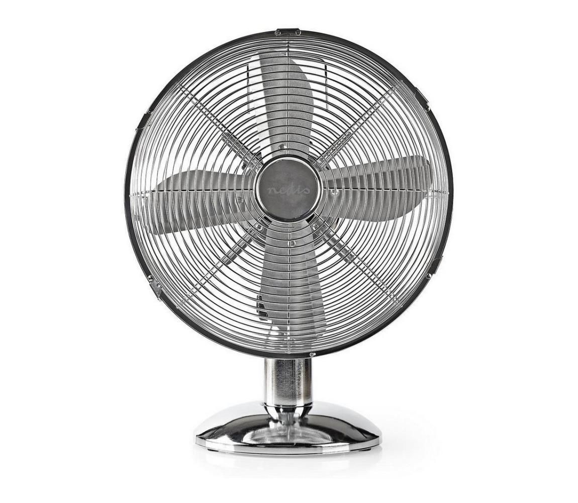 Nedis FNTB20ECR30 - Stolný ventilátor 35W/230V lesklý chróm