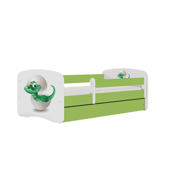 Letoss Detská posteľ BABY DREAMS 140/70- Dinosaurus Zelená Bez matraca S uložným priestorom