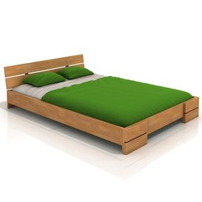 Manželská posteľ 160 cm Naturlig Lorenskog (buk) (s roštom)