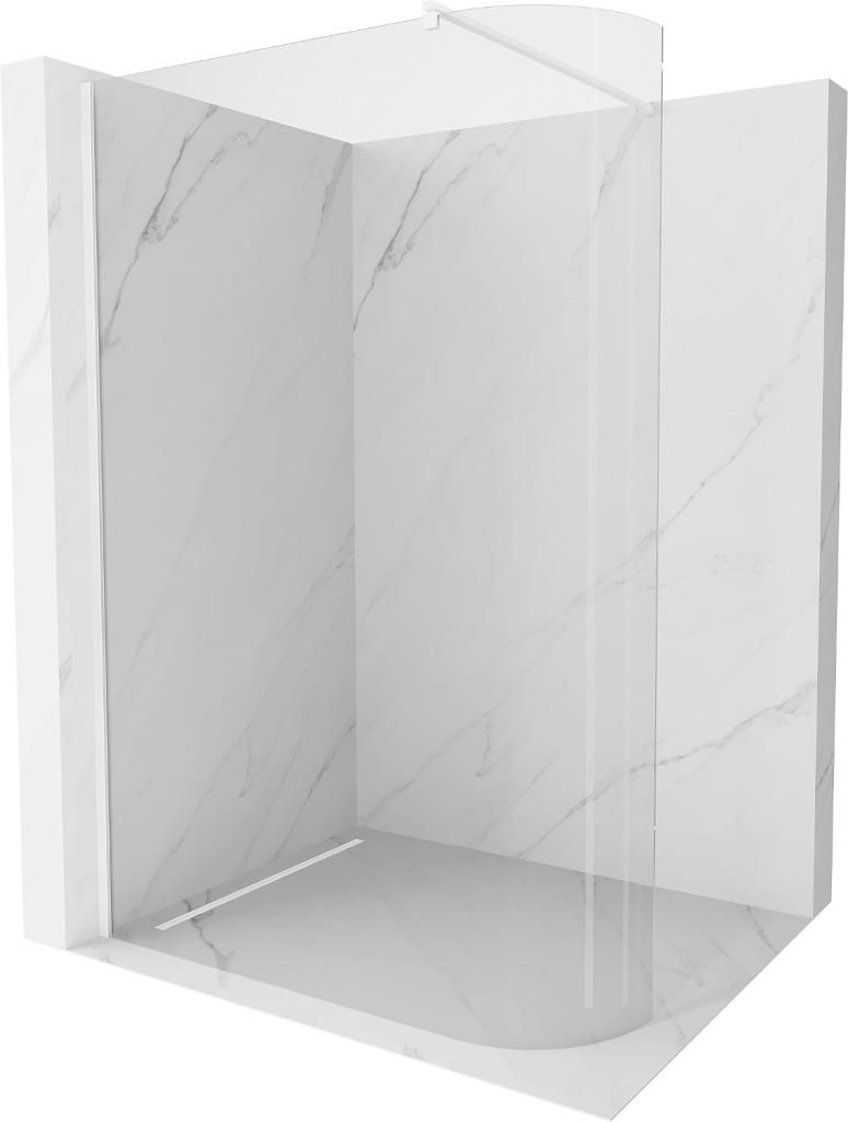 MEXEN/S - Kyoto Sprchová zástena WALK-IN zaoblená 110 x 200 cm, transparent 8 mm, biał 800-110-101-20-06