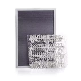 HOME DECOR Tabule fleece s písmeny 33 x 48 cm, šedá, rám bílý