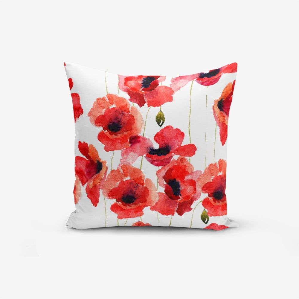 Obliečka na vankúš s prímesou bavlny Minimalist Cushion Covers Máky, 45 × 45 cm