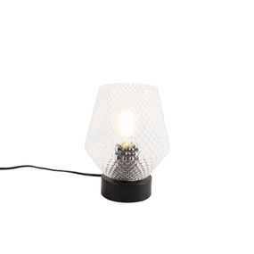 Stolná lampa Art deco čierna - Karce