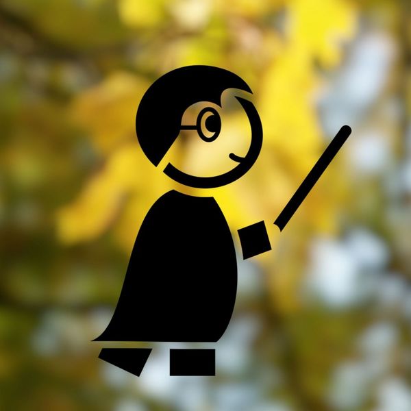 Pieris design Čarodejníkov učeň - nálepka na okno žltá medová
