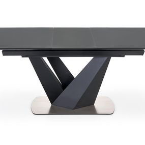 Halmar PATRIZIO stôl s rozkladom doska - tmavo šedá, noha - čierna