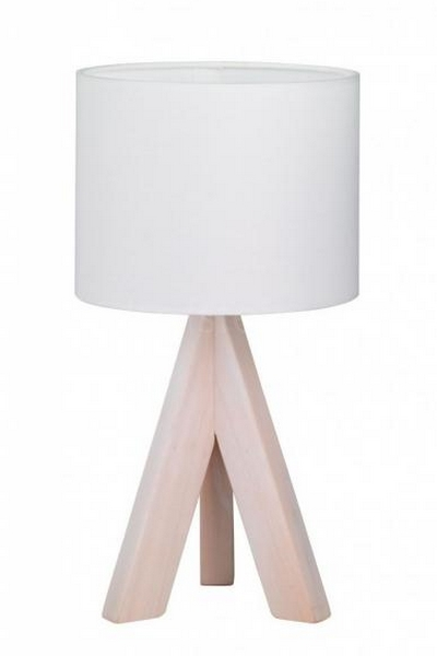 Stolná lampa Ging, biela látka