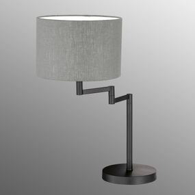 FISCHER & HONSEL Stolná lampa Rota so sivým ľanovým tienidlom, Obývacia izba / jedáleň, kov, ľan, PVC, E27, 40W, K: 55.5cm