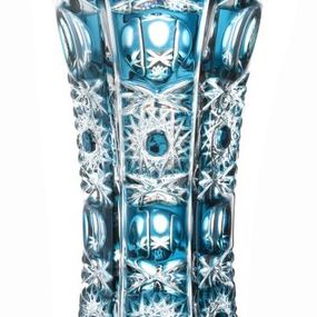 Krištáľová váza Petra, farba azúrová, výška 200 mm