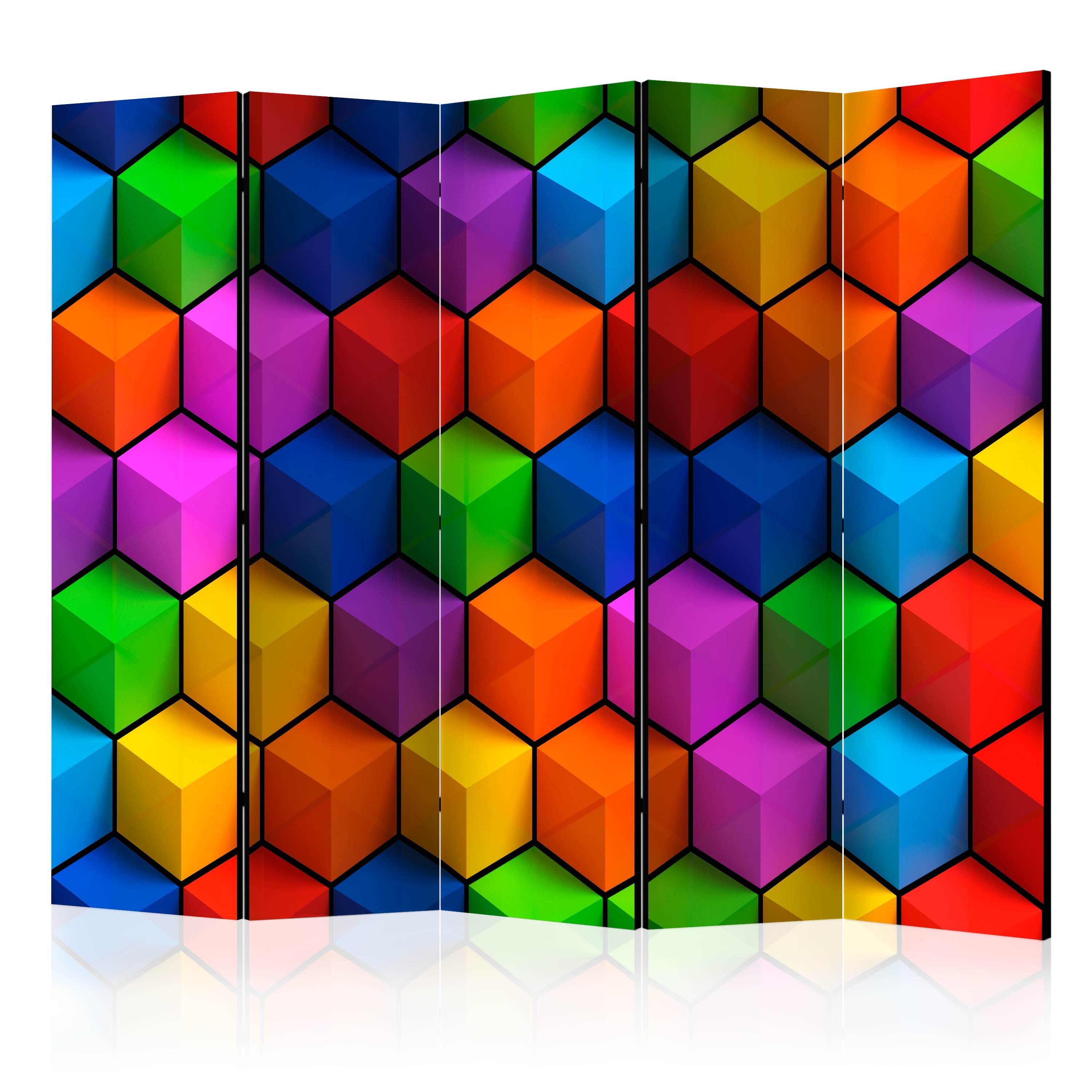 Artgeist Paraván - Colorful Geometric Boxes [Room Dividers]